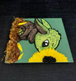 Baby Green Monster textured art magnet