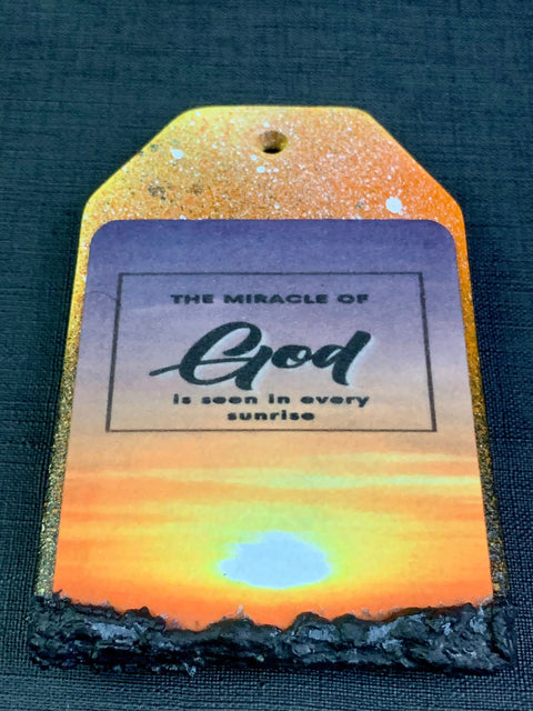 God's Sun Raise ceramic tag