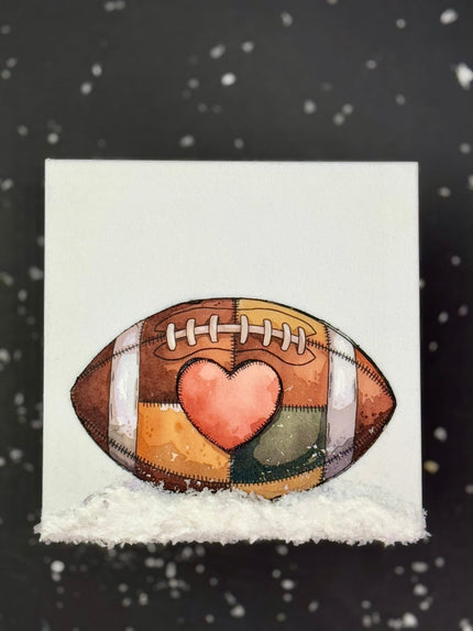 Personalized Patchwork Football In Snow Decor