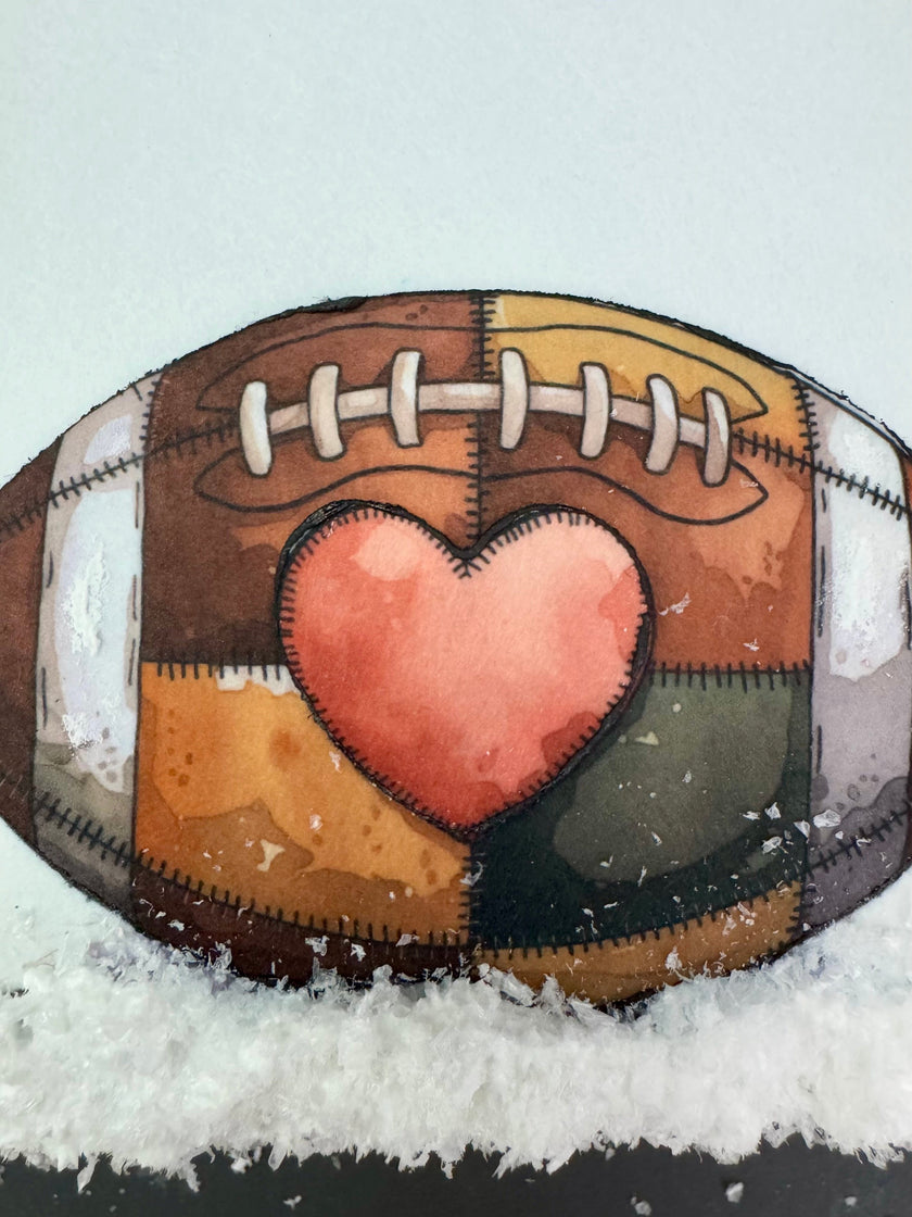 Personalized Patchwork Football In Snow Decor