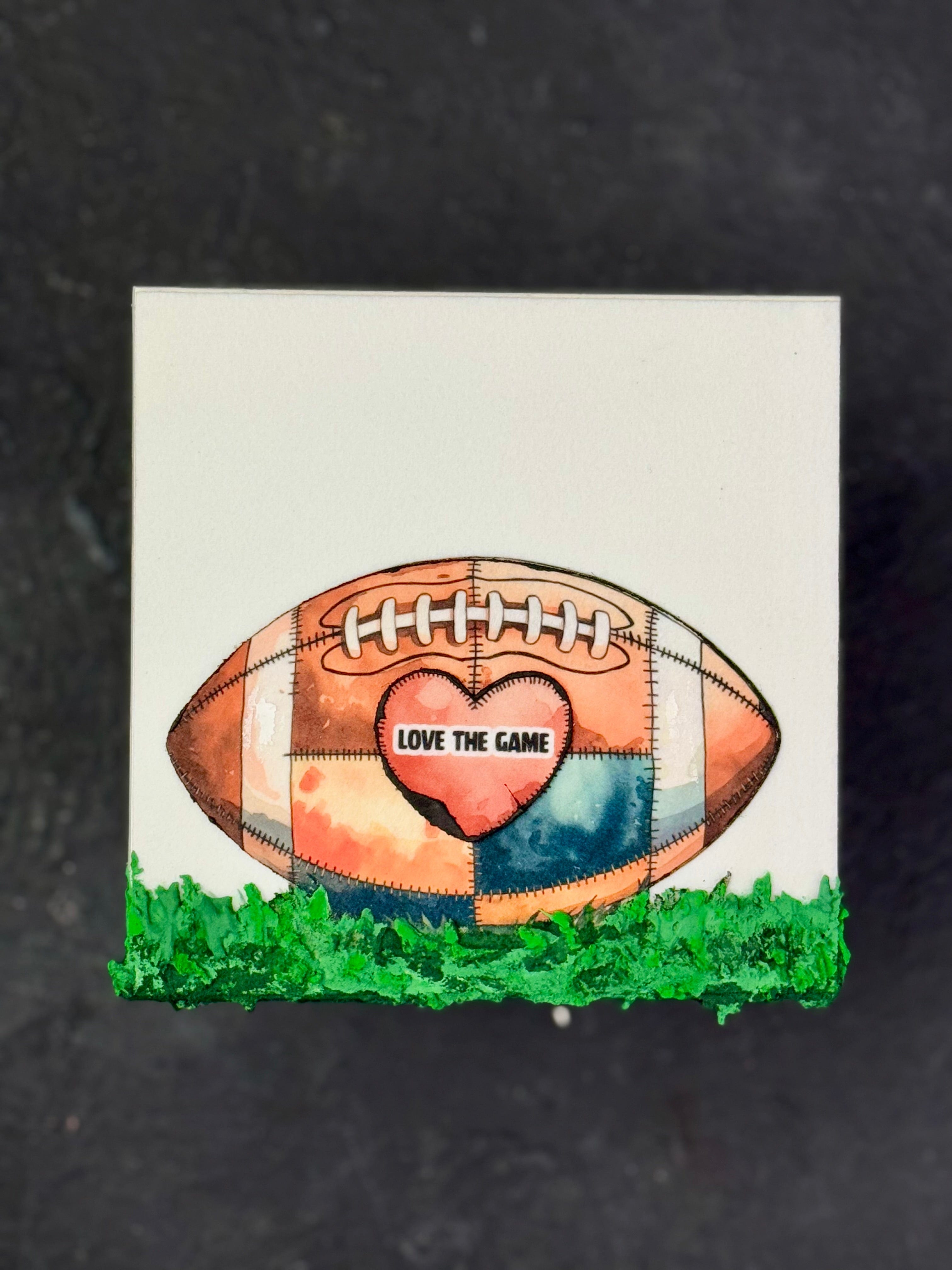 Personalized Patchwork Football In Grass Decor (Copy)