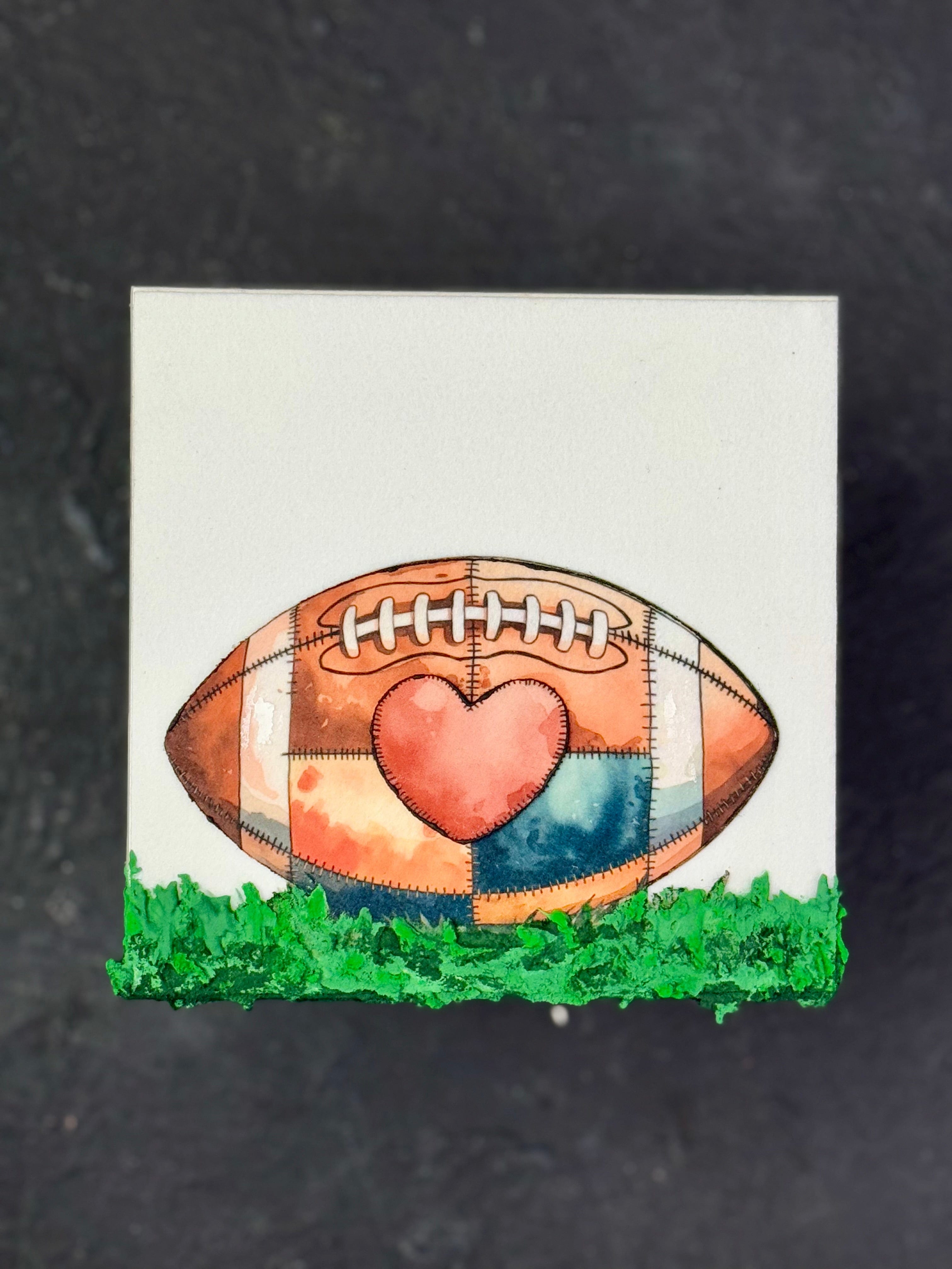 Personalized Patchwork Football In Grass Decor (Copy)