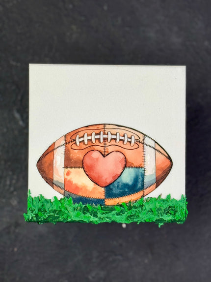 Personalized Patchwork Football In Grass Decor (Copy)