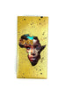 Textured African Woman island on gold ceramic tile background