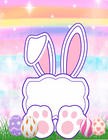 Digital Easter Bunny Clear Name Tag Poster