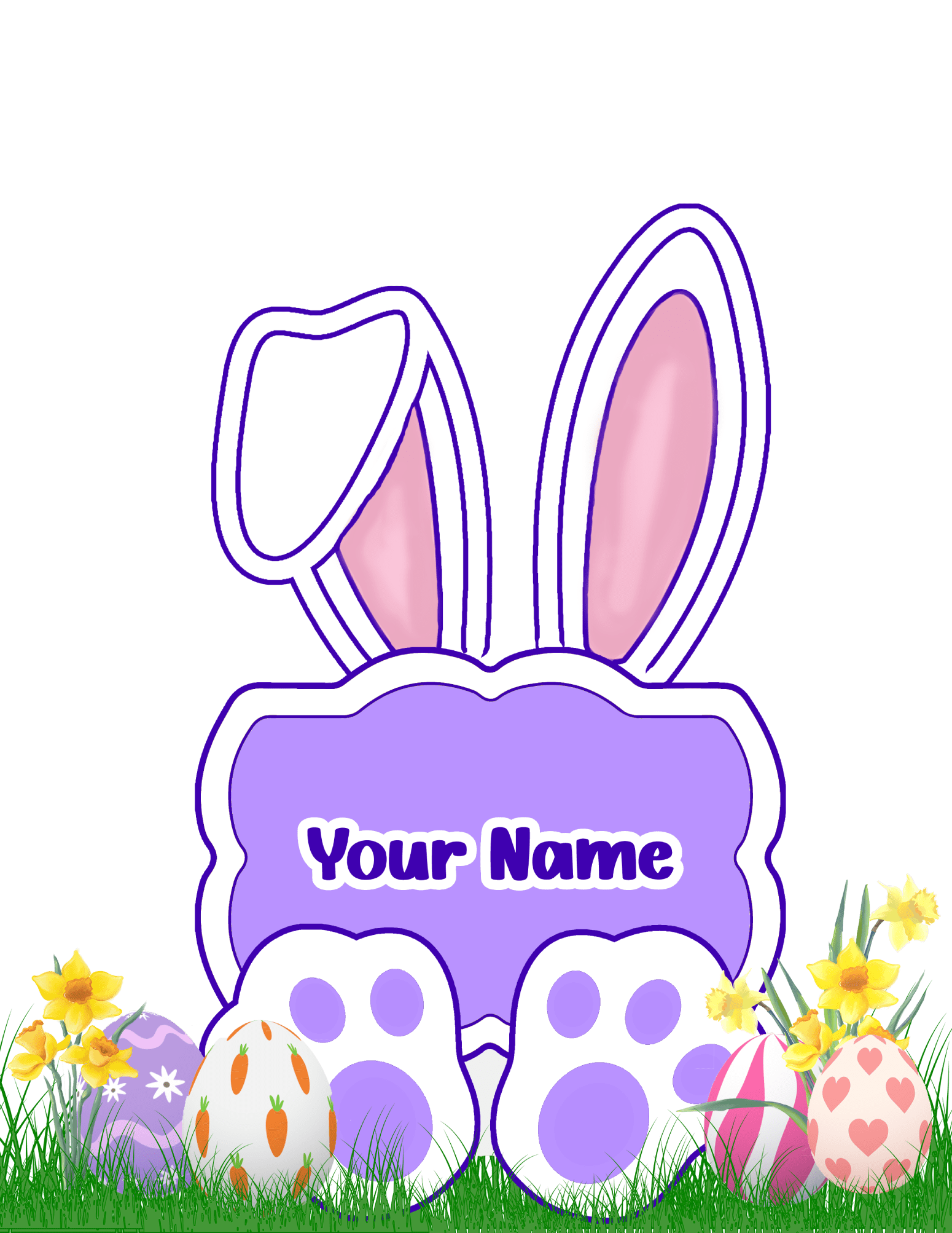 Easter Bunny Name on 4x8 Ceramic tile