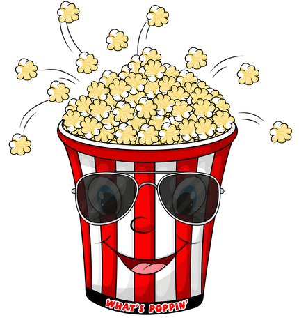 What's Poppin' Popcorn with sunglasses