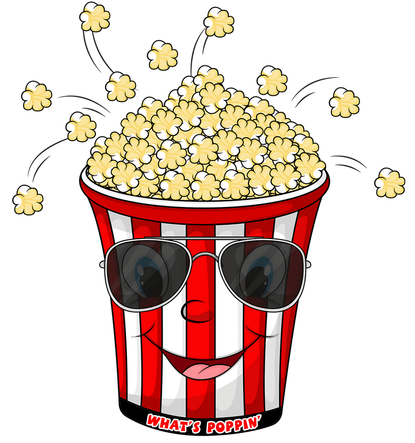 What's Poppin' Popcorn with sunglasses